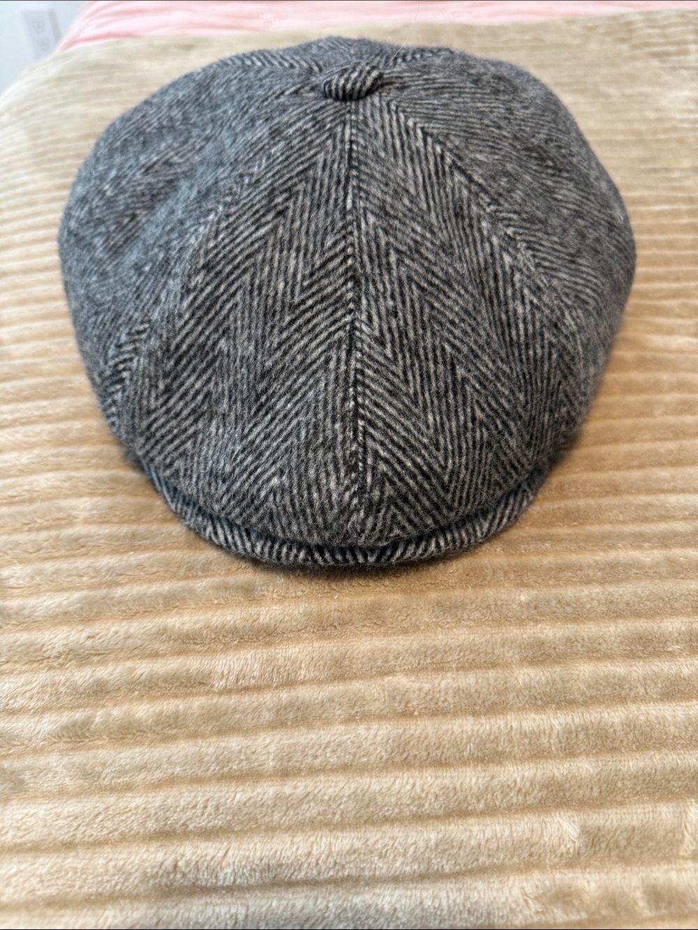 Gray Herringbone Newsboy Cap - Men Accessories